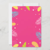 Aardbei Tropische bladeren Roze Baby shower Kaart (Achterkant)