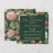 Aardbei Tuin Feest Bruids Douche Uitnodiging (Voorkant / Achterkant)