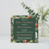 Aardbei Tuin Feest Bruids Douche Uitnodiging (Staand voorkant)