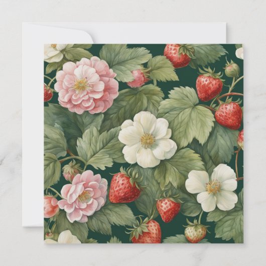 Aardbei Tuin Feest Bruids Douche Uitnodiging (Achterkant)