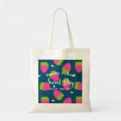 Aardbei Turquoise Blauw Tote Bag (Voorkant)