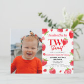 Aardbei Twee lief Afbeelding 2e verjaardagsfeestje Kaart (Staand voorkant)