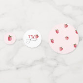 Aardbei twee lief verjaardagsfeestje Tafel Confett Confetti (Voorkanten)