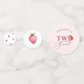 Aardbei twee lief verjaardagsfeestje Tafel Confett Confetti (Achterkanten)