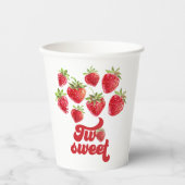 Aardbei twee lieve 2e verjaardag papieren bekers (Voorkant)