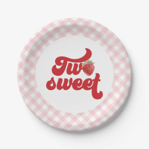 Aardbei Twee lieve verjaardagspapier Borden Papieren Bordje