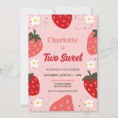 Aardbei Twee Sfeervolle Verjaardagsfeestje Kaart (Voorkant)