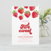 Aardbei twee Sweet 2e verjaardag Kaart (Staand voorkant)