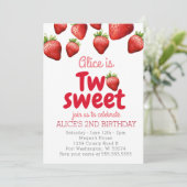 Aardbei twee Sweet 2e verjaardag Kaart (Staand voorkant)