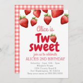 Aardbei twee Sweet 2e verjaardag Kaart (Voorkant / Achterkant)