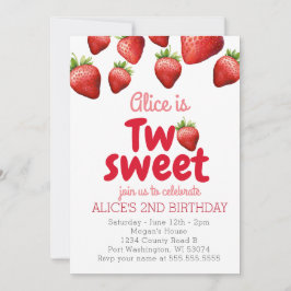 Aardbei twee Sweet 2e verjaardag Kaart