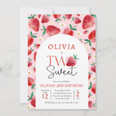 Aardbei Twee Sweet Berry 2e Verjaardagsfeest Kaart (Voorkant)