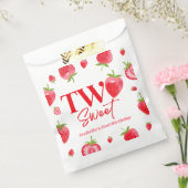 Aardbei Twee Zoet Roze Rood 2e Verjaardagsfeest Bedankzakje (Gezegeld)