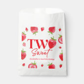 Aardbei Twee Zoet Roze Rood 2e Verjaardagsfeest Bedankzakje (Voorkant)