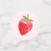 Aardbei Twee Zoet Roze Rood 2e Verjaardagsfeest Confetti (Kleine voorkant)