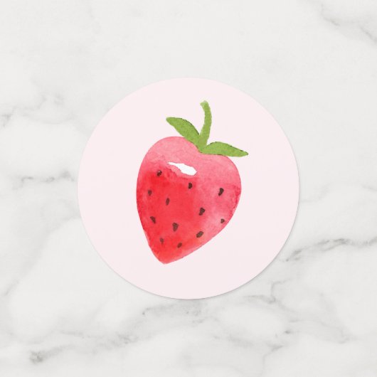 Aardbei Twee Zoet Roze Rood 2e Verjaardagsfeest Confetti (Kleine voorkant)