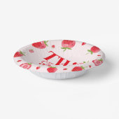 Aardbei Twee Zoet Roze Rood 2e Verjaardagsfeest Papieren Kommen (Gebogen)