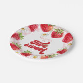 Aardbei Twee zoete 2e verjaardag Papieren Bordje (Gekanteld)