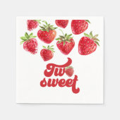 Aardbei Twee zoete 2e verjaardag Servet (Voorkant)