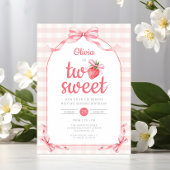 Aardbei Twee Zoete Meisje 2e Verjaardag Kaart