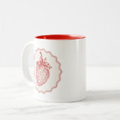 Aardbei Tweekleurige Koffiemok (Voorkant links)