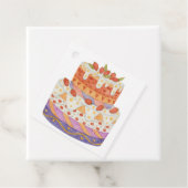 Aardbei tweelagige cake bedankjes labels (In situ)