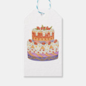 Aardbei tweelagige cake cadeaulabel (Voorkant)