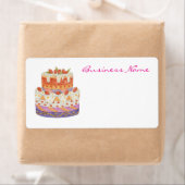 Aardbei tweelagige cake etiket (Insitu)