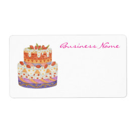 Aardbei tweelagige cake etiket