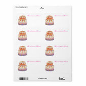 Aardbei tweelagige cake etiket (Full Sheet)