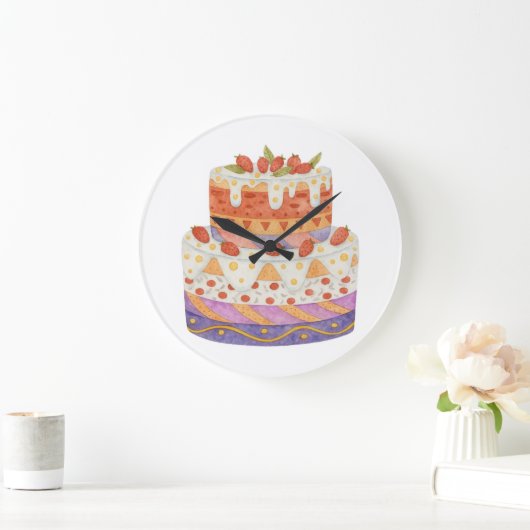 Aardbei tweelagige cake grote klok (Huis)