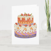 Aardbei tweelagige cake kaart (Voorkant)