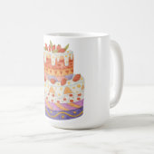 Aardbei tweelagige cake koffiemok (Voorkant rechts)