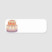 Aardbei tweelagige cake naamplaatje (Voorkant)