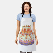 Aardbei tweelagige cake schort (Gedragen)