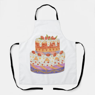 Aardbei tweelagige cake schort