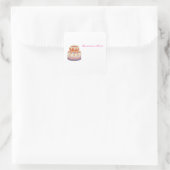 Aardbei tweelagige cake vierkante sticker (Tas)