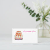 Aardbei tweelagige cake visitekaartje (Staand voorkant)