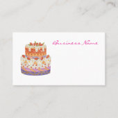 Aardbei tweelagige cake visitekaartje (Voorkant)