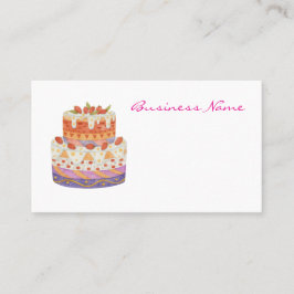 Aardbei tweelagige cake visitekaartje