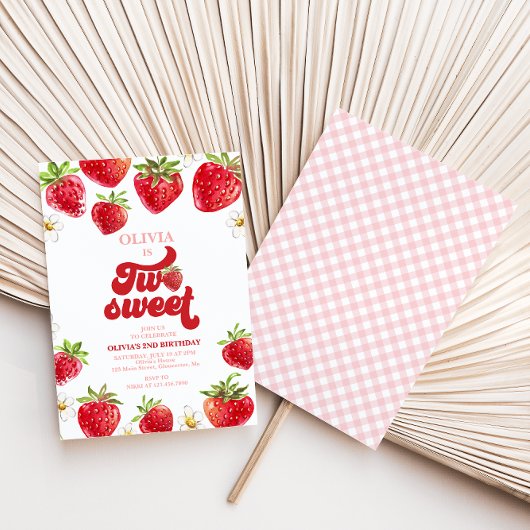 Aardbei Two Sweet 2de verjaardag Kaart