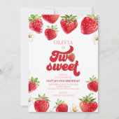Aardbei Two Sweet 2de verjaardag Kaart (Voorkant)