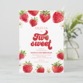 Aardbei Two Sweet 2de verjaardag Kaart (Staand voorkant)