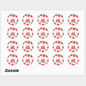 Aardbei Two Sweet 2de verjaardag Ronde Sticker (Vel)