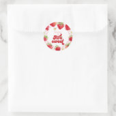 Aardbei Two Sweet 2de verjaardag Ronde Sticker (Tas)