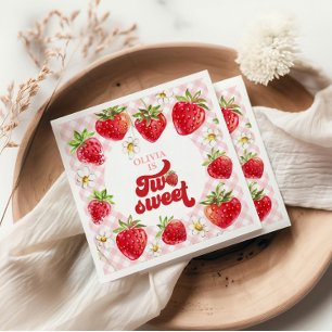 Aardbei Two Sweet 2de verjaardag Servet
