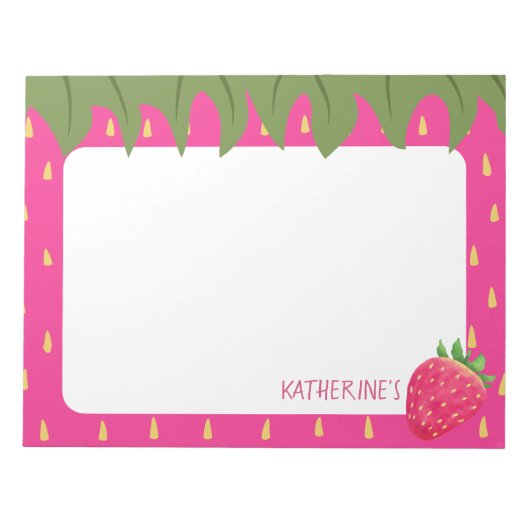 Aardbei uit fruit notitieblok (Voorkant)