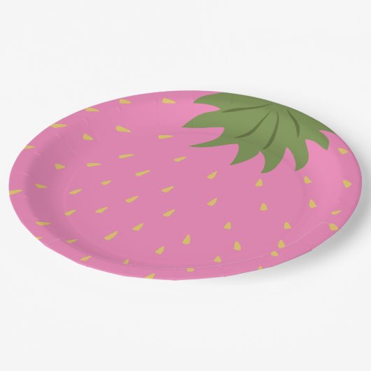 Aardbei uit fruit papieren bordje (Gekanteld)