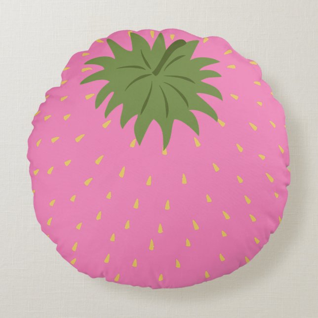 Aardbei uit fruit rond kussen (Voorkant)