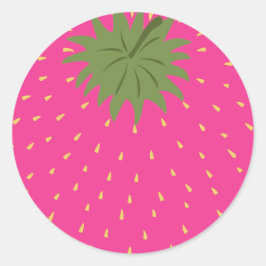 Aardbei uit fruit ronde sticker
